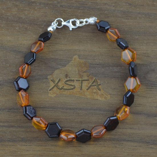 Amber bracelet with cherry cognac beads